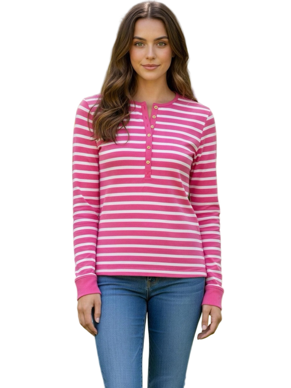Chaps Long Sleeve Ribbed Striped Top NWT